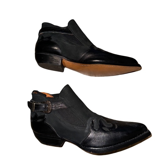 Vintage Women ankle western cowboy boots with belt buckle - Picture 4 of 6